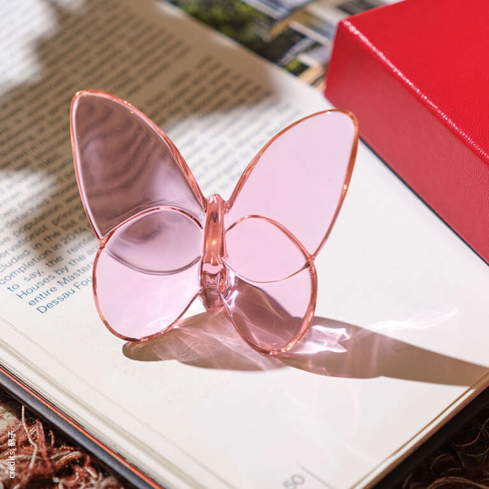 NIB Baccarat Lucky Butterfly Pink